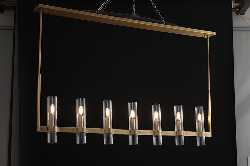 Ravelle Glass Linear Chandelier 72'