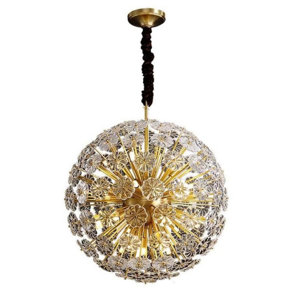 Dandelion Flowers Modern Crystal Spherical Chandelier Light