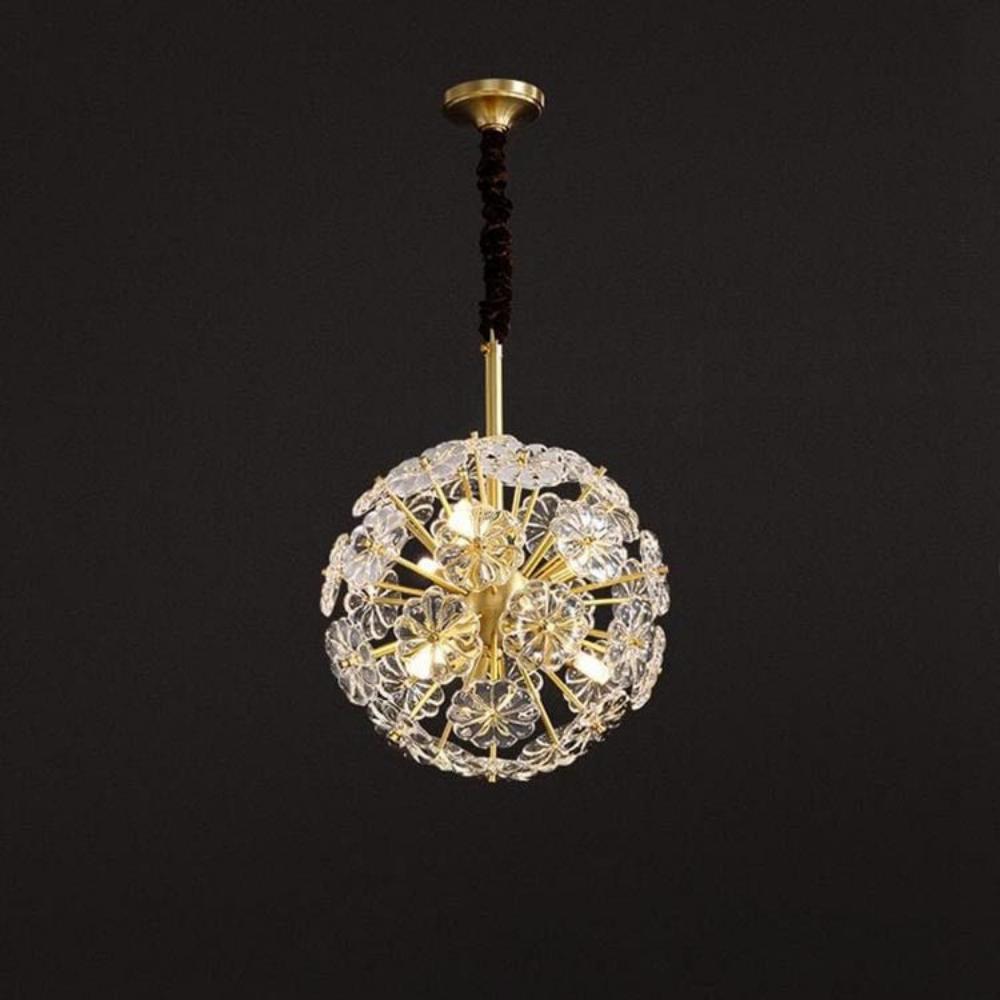 Dandelion Flowers Modern Crystal Spherical Chandelier Light