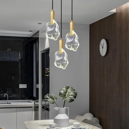 Modern Amorphous Crystal Pendant Light