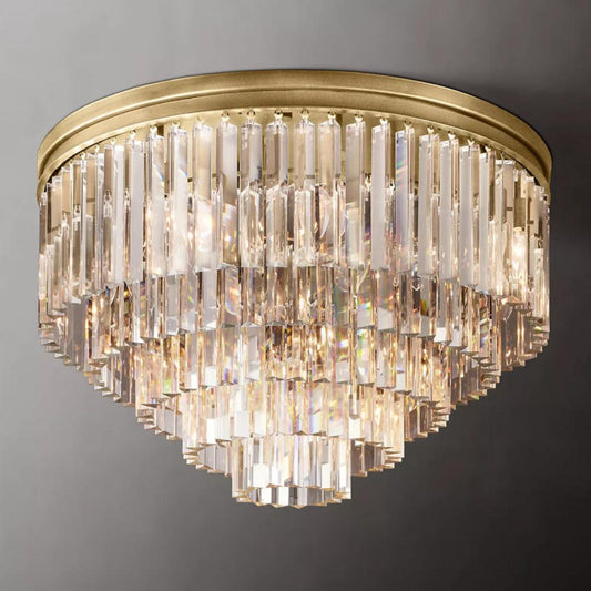 1920s Odeon K9 Crystal Flushmount Chandelier - Modern LED Ceiling Light