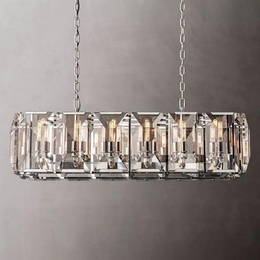 Harlowe Crystal Rectangular Chandelier Light 42"