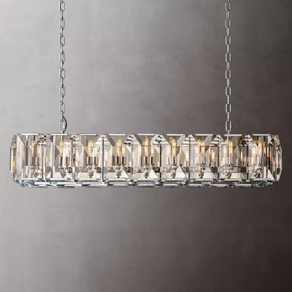 Harlowe Crystal Rectangular Chandelier Light 62"