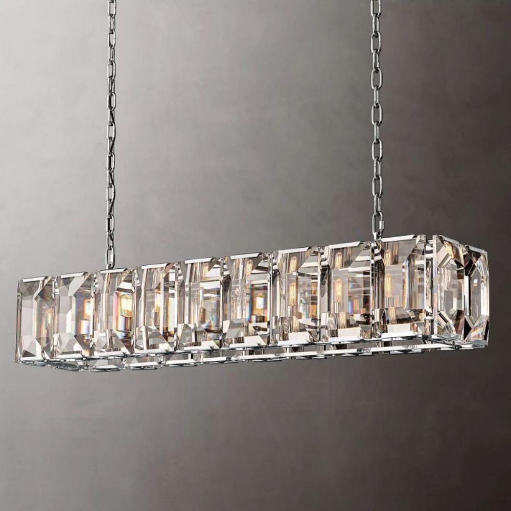 Harlowe Crystal Rectangular Chandelier Light 62"