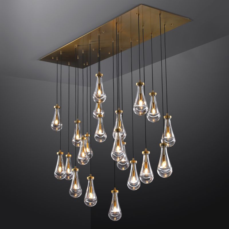 Custom Raindrop Rectangle Chandelier 13 Lights