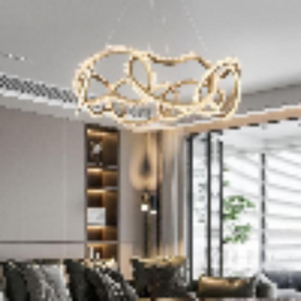 Mamie Multi Ring Rock Crystal Chandelier for Living Room