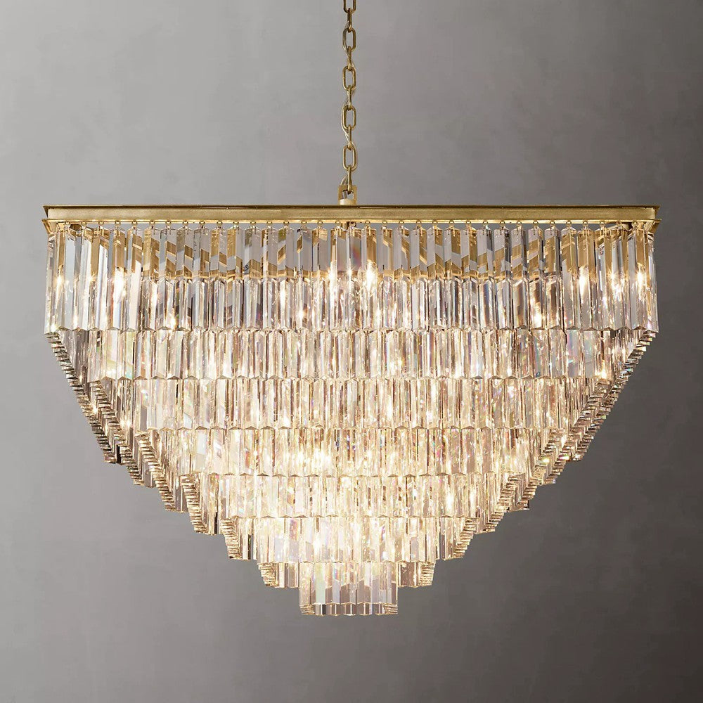 1920s Odeon Crystal Round Chandelier - Customizable Lighting for Living Rooms