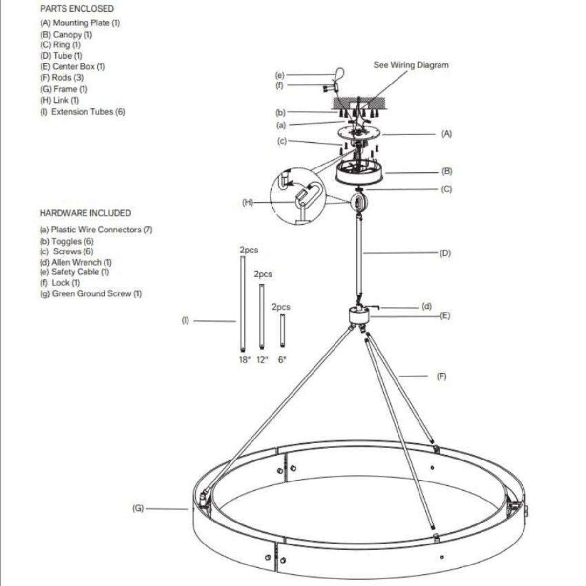 Vouvray Round Chandelier D60"