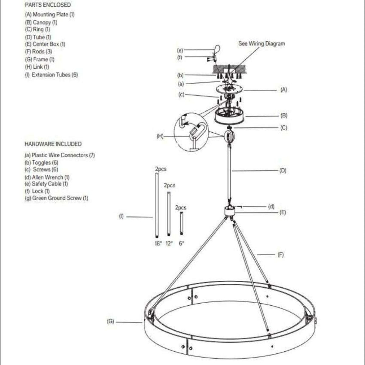 Vouvray Round Chandelier D48"