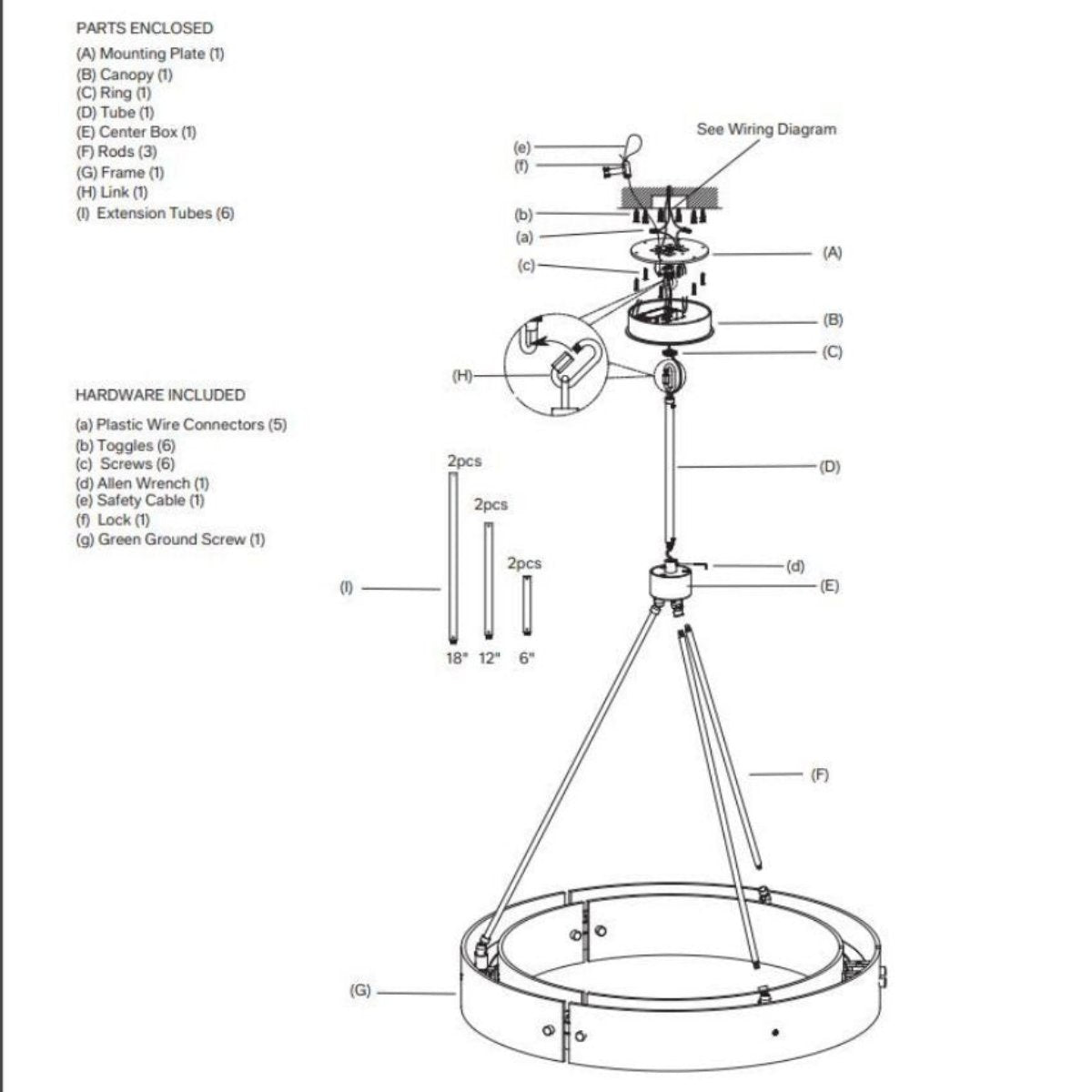 Vouvray Round Chandelier D36"