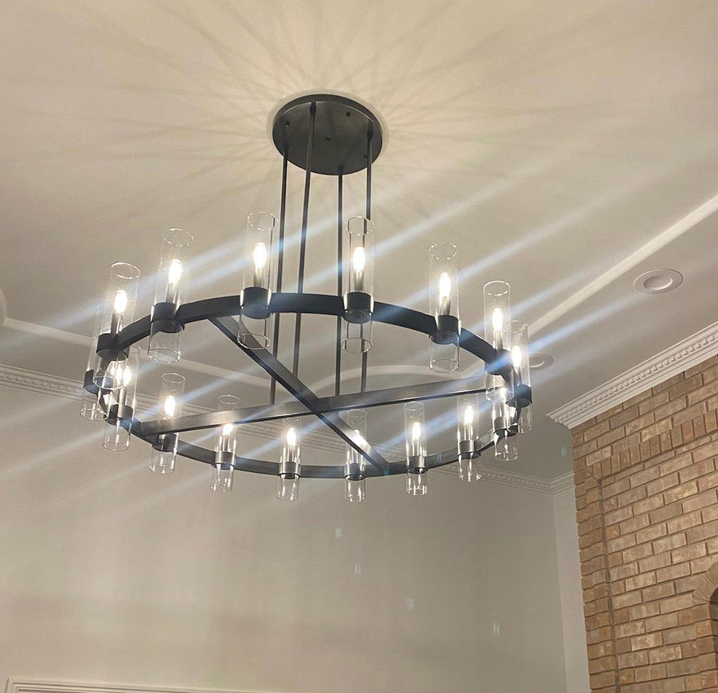 Ravelle Glass Round Chandelier 60'