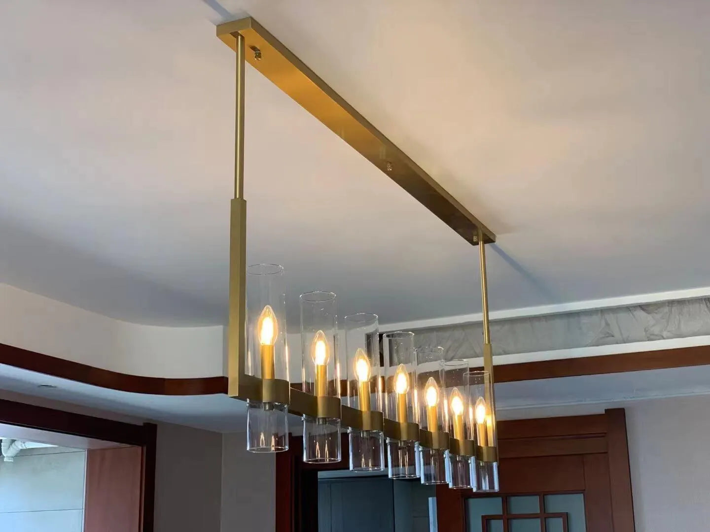 Ravelle Glass Linear Chandelier 59'