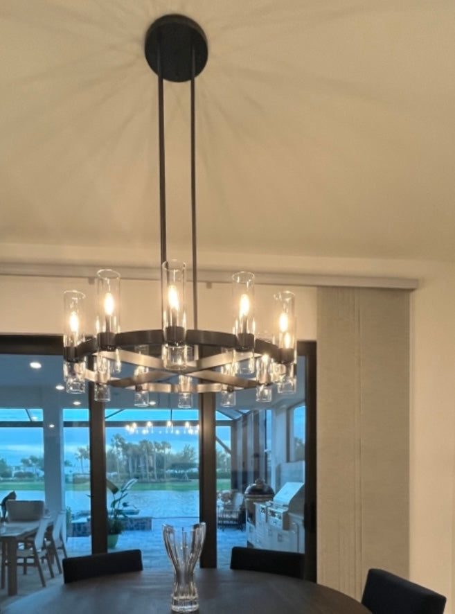 Ravelle Glass Round Chandelier 36'