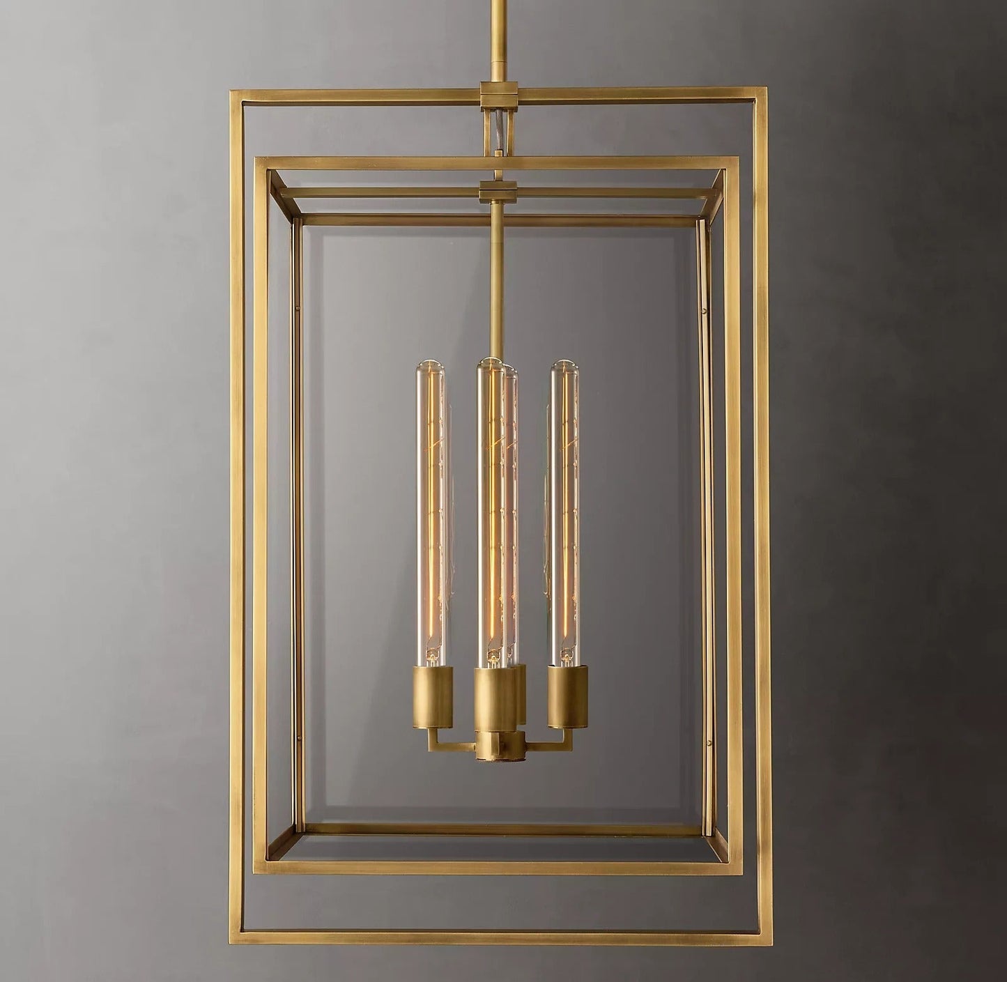 Beckman 34" Lantern Pendant Light - Modern Brass Fixture