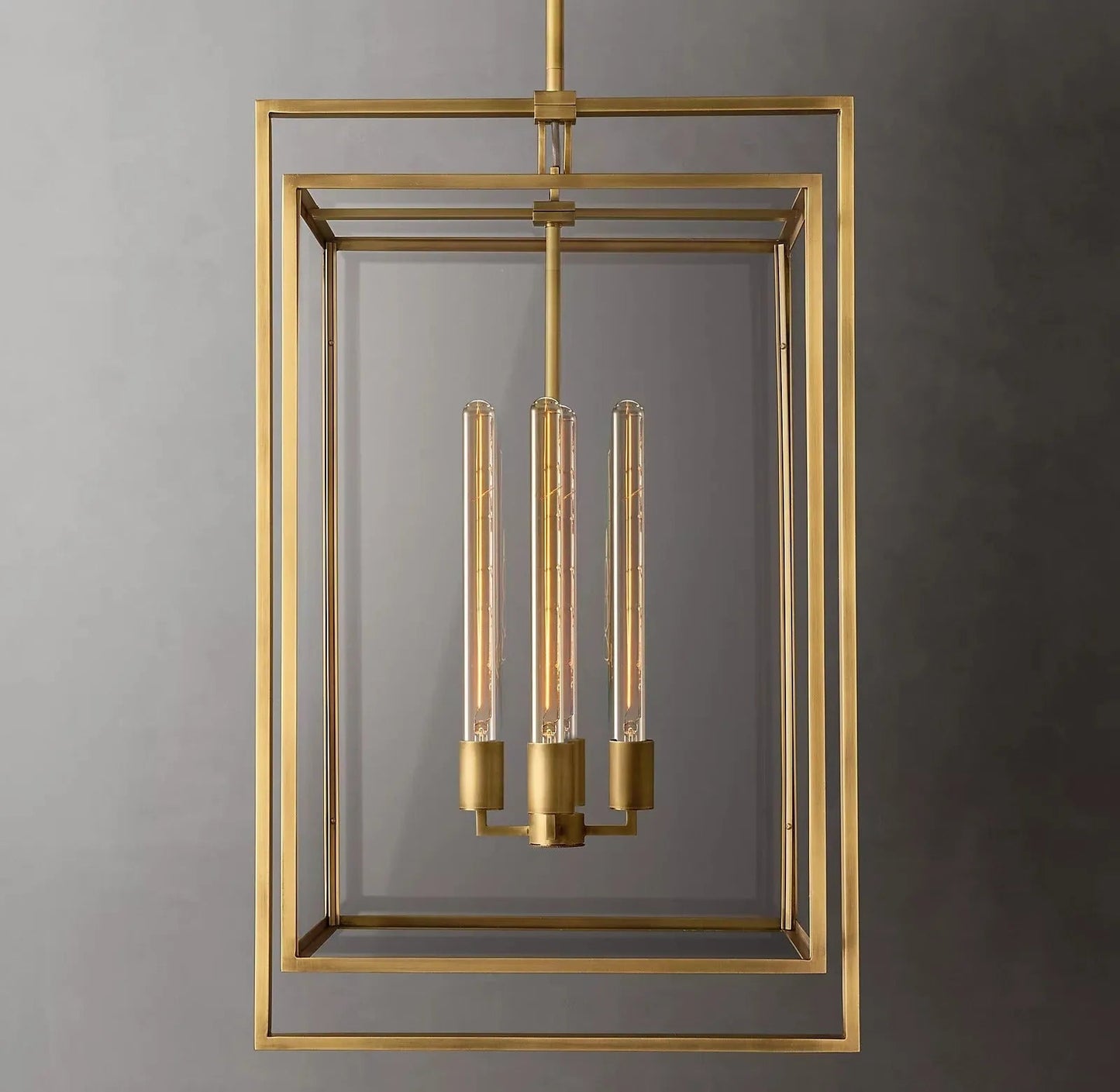 Beckman 26" Lantern Pendant Light - Modern Brass Fixture