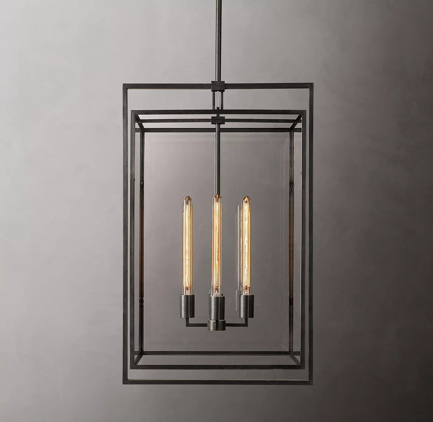 Beckman 26" Lantern Pendant Light - Modern Brass Fixture