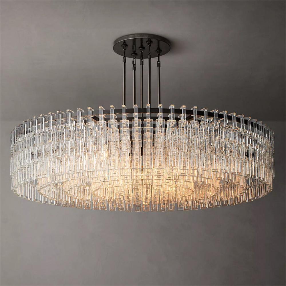 Marignan Crystal Modern Round Chandelier 60", Light For Living Room