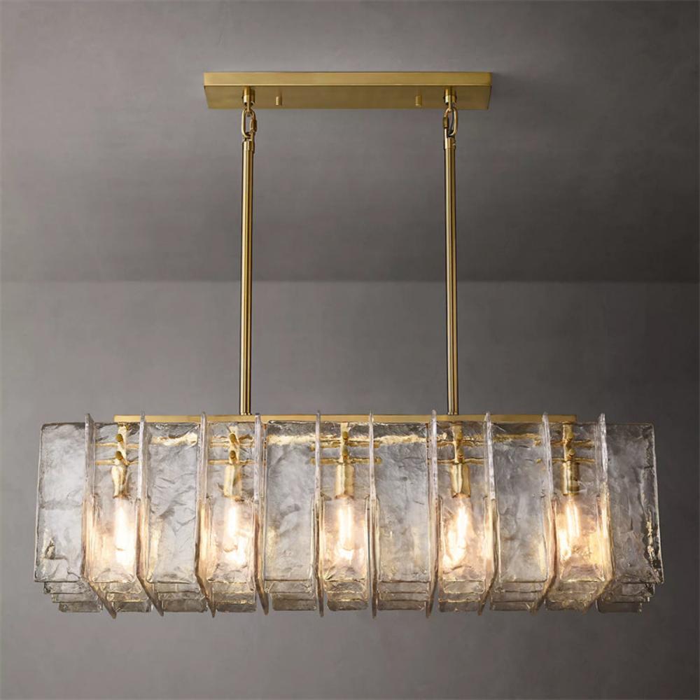 Lattice Linear Chandelier 49", Room Lights Square Lamps for Home