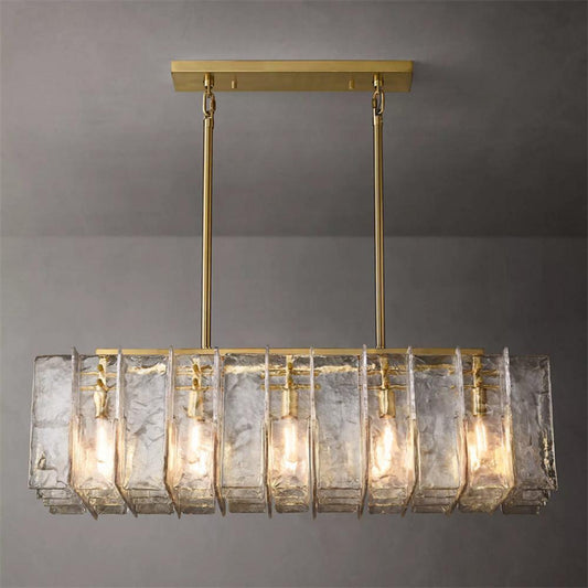 Lattice Linear Chandelier 49", Room Lights Square Lamps for Home