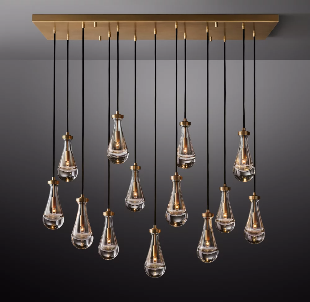 Rain Linear Modern Chandelier Ligh W54"