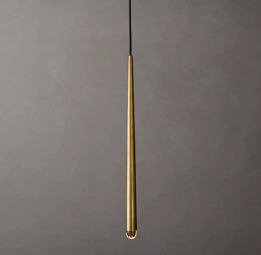 Aquitaine Pendant Light - Modern Brass Fixture with Artisan Glass