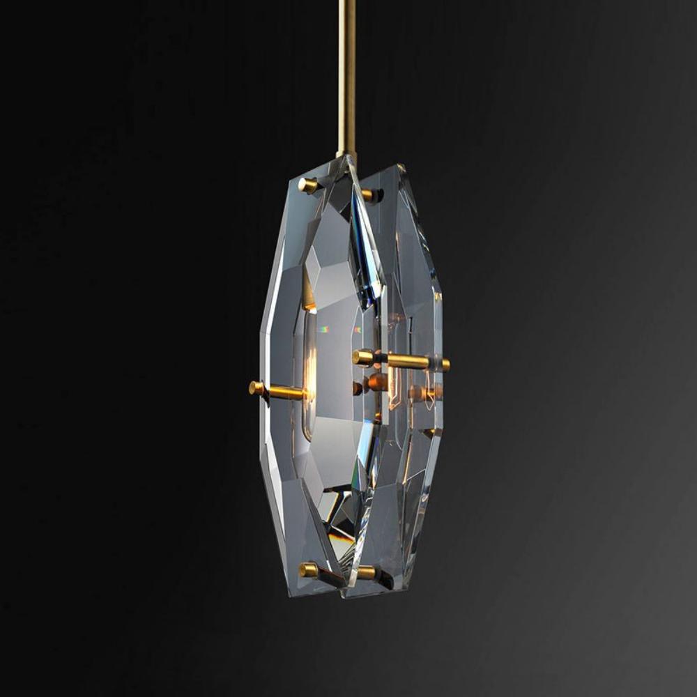 Modern Faceted Crystal Pendant Ligh