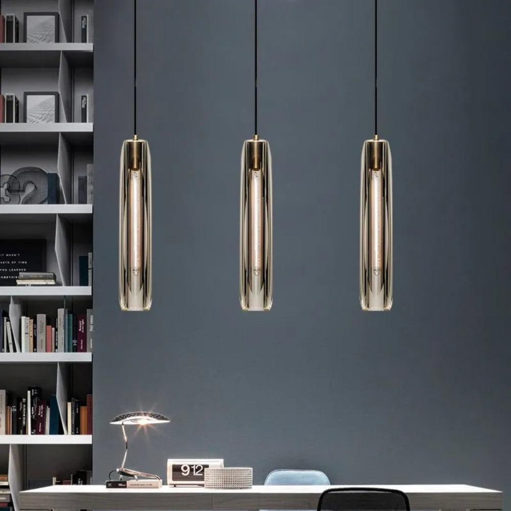 Modern Smoky/Clear Crystal Pendant Light